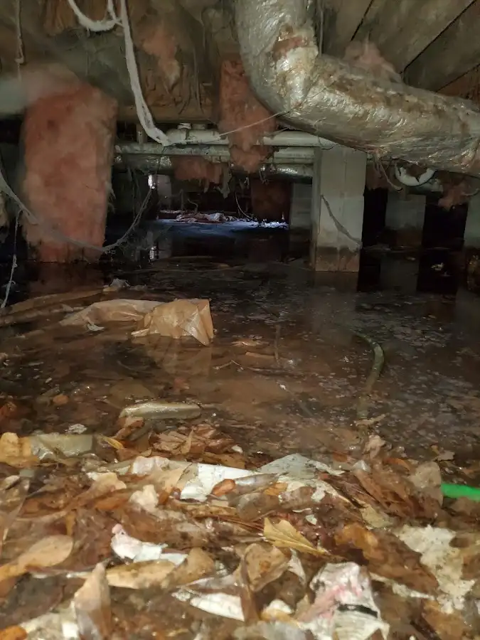 Crawl space flood assessment for Commercial Water Damage Restoration in West Lafayette